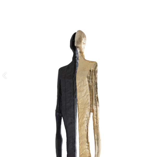 Thijs Black alu statue man half gold - Image 3